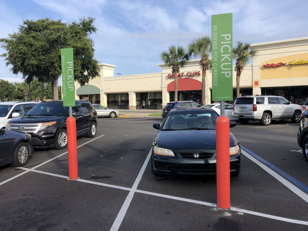 FlexPost FlexBollard with Signpost - Retail Grocery Store Installation