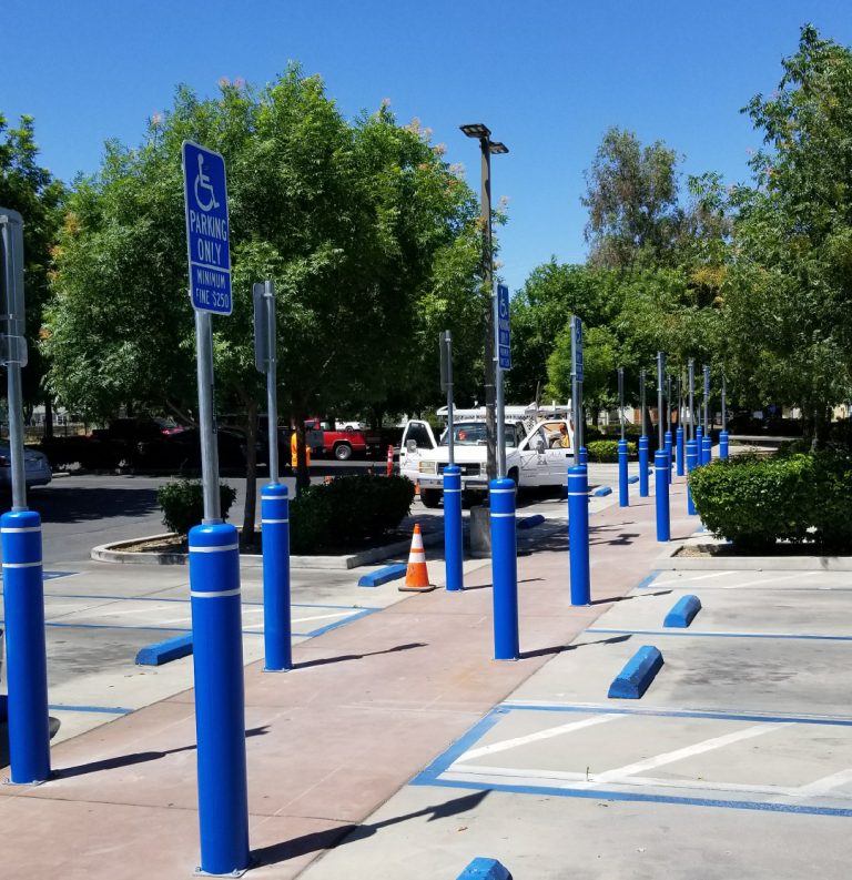 ADA Parking - Healthcare Installation Using FlexPost Flexible Sign Posts and Bollards