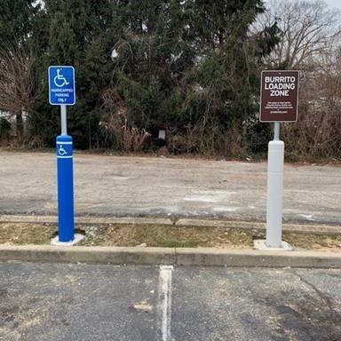 FlexPost ADA and Curbside Pickup Signpost Installation - Chipotle Mexican Grill