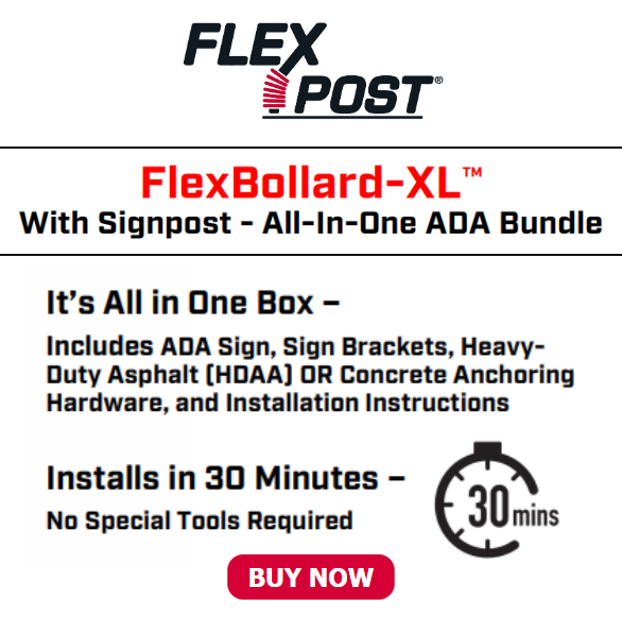 FlexBollard-XL with Signpost - All-In-One ADA Bundle