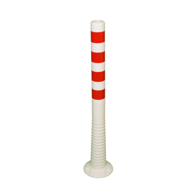 Flexbrite White & Red 40" Flexible Bollard