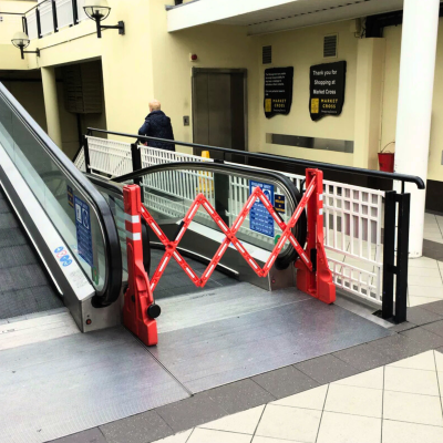 Ultra Portable Gate Barricade In Use